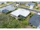 Aerial view showcasing home's layout, pool, and neighborhood context at 404 Bayside Ln, Nokomis, FL 34275