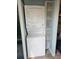 Stackable washer and dryer in a well-lit laundry closet at 5619 Bayshore Rd # 115, Palmetto, FL 34221