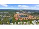 Aerial view of community, showing homes and a central lake at 5916 Bonaventure Pl, Sarasota, FL 34243
