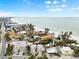 Aerial view of beachfront homes and neighborhood at 107 75Th St, Holmes Beach, FL 34217