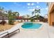 Private pool and spa with lounge chairs at 107 75Th St, Holmes Beach, FL 34217