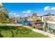 Private boat dock with seating area and lush lawn at 181 Beeney Se Rd, Port Charlotte, FL 33952