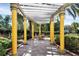 Relaxing pergola with seating area, perfect for outdoor gatherings at 5700 Bentgrass Dr # 16-211, Sarasota, FL 34235