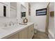 Bathroom with single vanity and shower/tub combo at 7408 Oak Run Ln, Sarasota, FL 34243