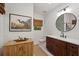 Clean bathroom with modern vanity and walk-in shower at 7408 Oak Run Ln, Sarasota, FL 34243