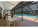 Spacious covered patio overlooking the pool area at 7408 Oak Run Ln, Sarasota, FL 34243