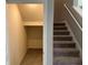 Under-stair storage and carpeted staircase at 17637 Cantarina Cv, Bradenton, FL 34211