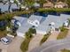 Aerial view of a well-maintained community showcasing attractive homes with garages and waterfront views at 3523 52Nd W Ave, Bradenton, FL 34210