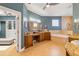 Luxurious bathroom with double vanity and corner soaking tub at 3607 Darin Dr, Punta Gorda, FL 33950