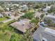 Aerial view of house, backyard, and wooden fence at 430 Beach Park Blvd, Venice, FL 34285