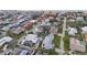 Aerial view of beachfront property and neighborhood at 430 Beach Park Blvd, Venice, FL 34285