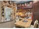 Kitchen boasts a butcher block island, copper cookware accents, and wine storage at 430 Beach Park Blvd, Venice, FL 34285