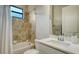 Clean bathroom with a tub and shower combo at 4810 Sparkling Sea Ln, Bradenton, FL 34211