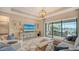 Open living space with large TV, comfortable seating, and access to the outdoor patio at 4810 Sparkling Sea Ln, Bradenton, FL 34211
