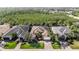 Drone view showcasing three houses with similar architectural design at 5203 Lake Overlook Ave, Bradenton, FL 34208