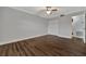 Bright bedroom with wood floors and ample closet space at 5800 Hollywood Blvd # 115, Sarasota, FL 34231