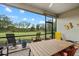 Spacious screened-in patio overlooking a backyard at 6519 Rosehill Farm Run, Bradenton, FL 34211