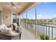 Spacious screened balcony overlooking lake and community at 7022 Prosperity Cir # 801, Sarasota, FL 34238