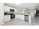 Modern kitchen with stainless steel appliances and white cabinets at 1379 E Price Blvd, North Port, FL 34288