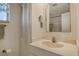 Clean bathroom with updated vanity and linen closet at 2325 Riverbluff Pkwy # V247, Sarasota, FL 34231