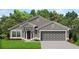 Craftsman style home with two-car garage and front yard at 2680 Averland Loop, North Port, FL 34287