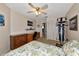 Bedroom with home gym and built-in desk at 829 Audubon Dr # 829, Bradenton, FL 34209