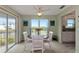 Charming dining area with table and chairs, offering water views at 829 Audubon Dr # 829, Bradenton, FL 34209
