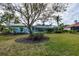 Home's backyard features a pool and lush landscaping at 8303 Deerbrook Cir, Sarasota, FL 34238