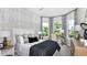 Bright bedroom with bay window, and built-in desk at 10446 Morning Mist Ln, Sarasota, FL 34241
