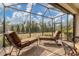 Spacious screened lanai with comfortable lounge chairs at 26954 Pavin Dr, Englewood, FL 34223