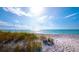 Beach access with dune vegetation leading to the sandy shore at 3314 Bayou Rd, Longboat Key, FL 34228