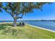 Relaxing waterfront view with tree and chairs at 6005 Midnight Pass Rd # N8, Sarasota, FL 34242
