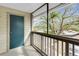 Enjoy the view from this screened balcony with exterior storage at 9100 Dr Martin Luther King Jr N St # 1302, St Petersburg, FL 33702