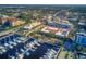 An aerial view of the city's marina and the surrounding downtown buildings at 1600 1St W Ave # 304A, Bradenton, FL 34205