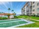 Enjoy outdoor recreation with this lovely shuffleboard court and benches, near the community pool and waterfront at 1600 1St W Ave # 304A, Bradenton, FL 34205