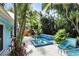 Relaxing pool and spa surrounded by lush tropical landscaping at 2135 Hyde Park Cir, Sarasota, FL 34239