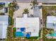 Aerial view showing home's pool, patio, and location at 306 66Th St, Holmes Beach, FL 34217