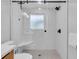Large walk-in shower with a built-in bench seat at 306 66Th St, Holmes Beach, FL 34217