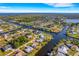 Aerial view highlighting home's waterfront location and canal access at 4430 Wynkoop Cir, Port Charlotte, FL 33948
