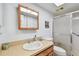 Clean bathroom, featuring a vanity and shower at 635 30Th Ave W # F206, Bradenton, FL 34205