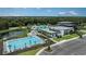 Aerial view of community pool and clubhouse at 8125 Moonbeam Ave, Sarasota, FL 34241