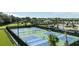 Well-maintained pickleball courts with surrounding green space at 8125 Moonbeam Ave, Sarasota, FL 34241