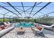 Relaxing pool and spa with covered patio and lounge area at 8273 Shooting Star Rd, Sarasota, FL 34241