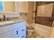 Modern bathroom with granite vanity and updated shower/tub at 3333 Ramblewood Ct, Sarasota, FL 34237