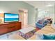 Living room features a view into the kitchen and dining area at 4216 Central Sarasota Pkwy # 1326, Sarasota, FL 34238