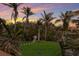 Landscaped backyard with tropical plants and a waterfront view at 543 Hillcrest Dr, Bradenton, FL 34209
