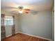 Bedroom with hardwood floors and light teal walls at 5606 20Th S Ave, Gulfport, FL 33707