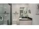 Modern bathroom with a walk-in shower and a floating vanity at 6450 Wild Oak Bay Blvd # 238, Bradenton, FL 34210