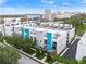 Aerial view of a townhome community, close to the city at 72 N School Ave, Sarasota, FL 34237