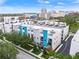 Modern townhouse community, aerial view showcasing sleek architecture at 72 N School Ave, Sarasota, FL 34237